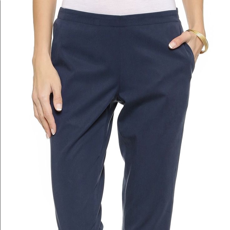 6397 Dark Blue Pull On Trousers In Dark Blue